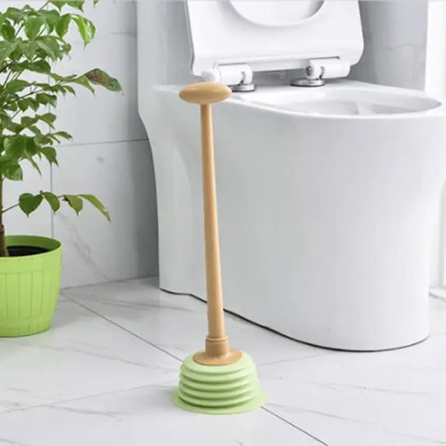 Bathroom toilet spring type long handle plastic toilet pump plunger