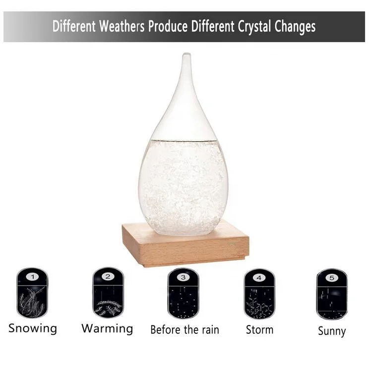 
Amazon supplier High Quality Clear Liquid Barometer 20CMX9.4CM Storm Glass in Glass Crafts Weather Forecast Storm Glass 