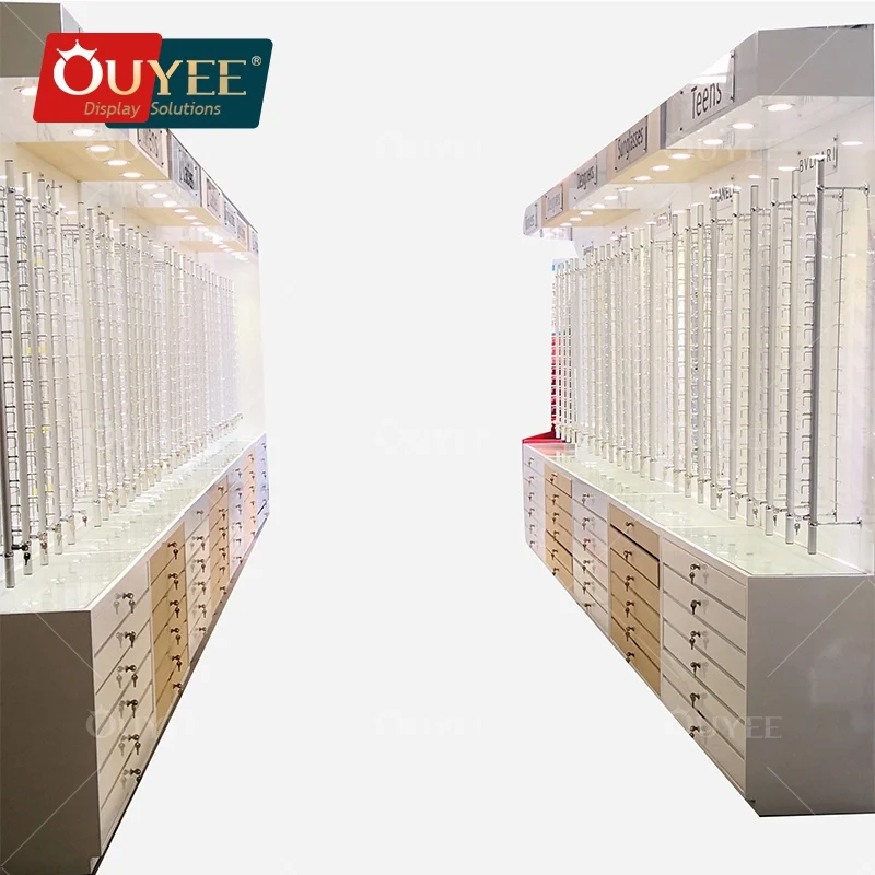 Retail Store Fixture Glass Shop Locking Eyewear Showcase Sunglasses Display Rack Optical Frames Display Stand