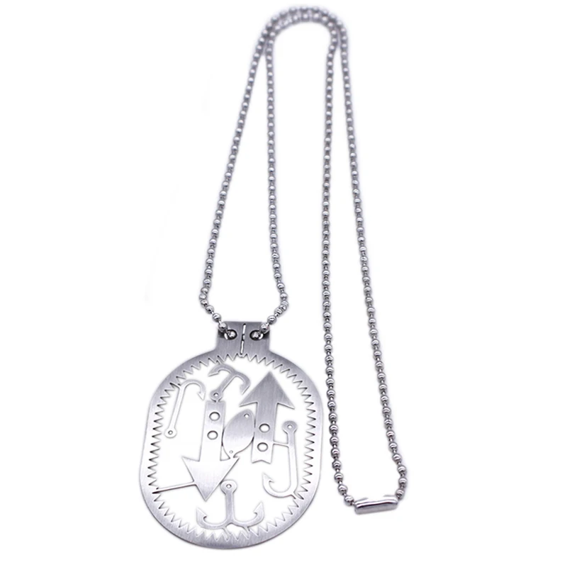 
EDC Gear Outdoor Hiking Camping Survival Kit Necklace Fishing Multi Tool Card 