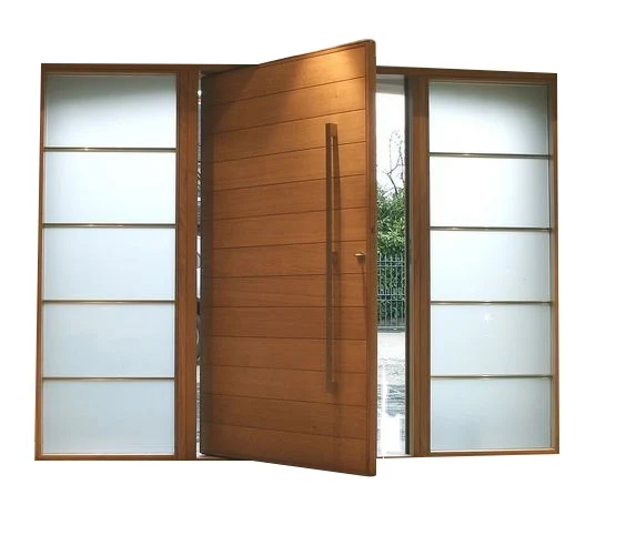 Seeyesdoor high-quality designs wooden entry front doors entrance door with glass frame
