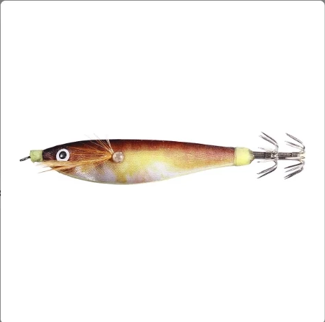 New 7.5cm 10.5cm Luminous Wood Shrimp Squid Hook Soft  Simulation With Ring Bead Cuttlefish Bait