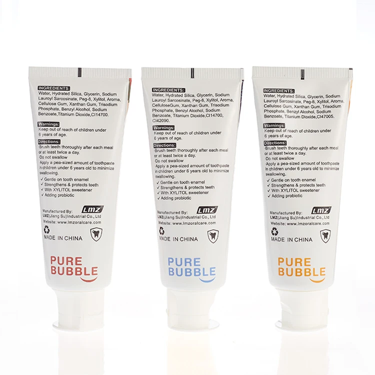 Custom SLS Free Fluoride Free Paraben Free Xylitol Probiotic Strawberry Flavoured Toothpaste For Kids