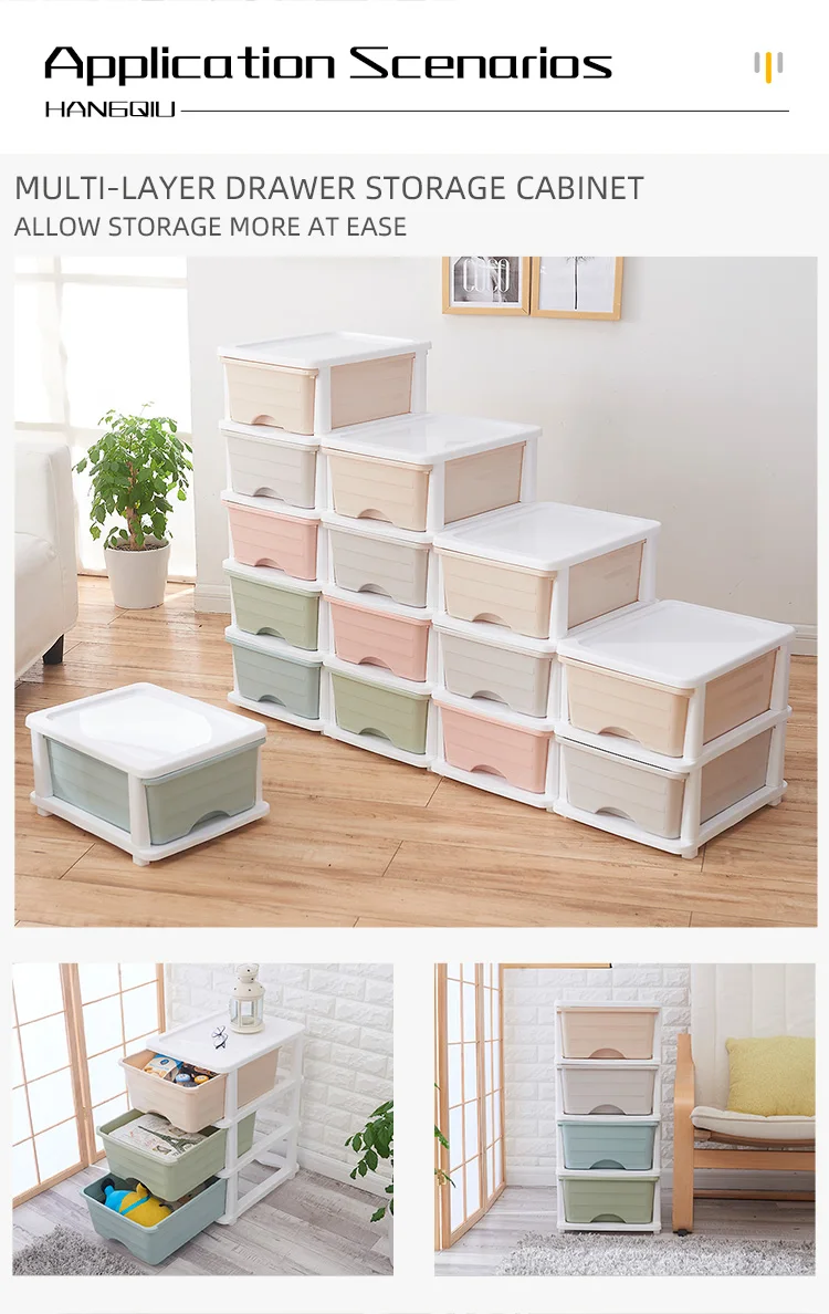 4 plastic storage cabinet drawer