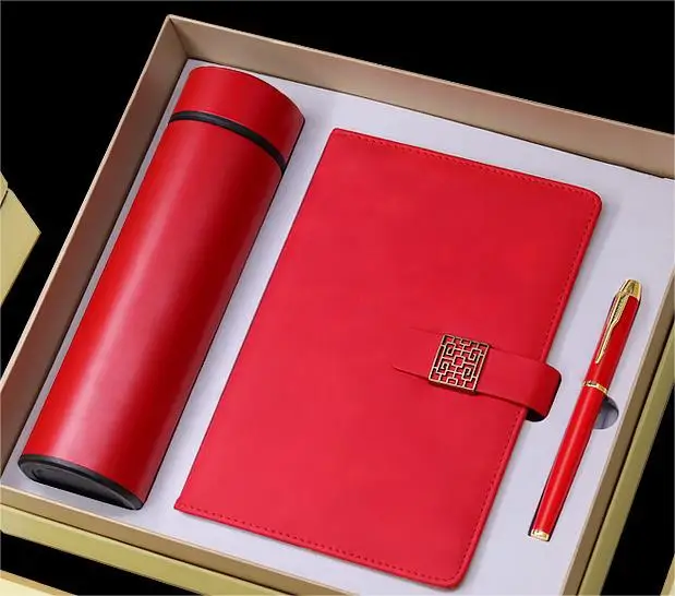 Wholesale Notepad gifts set with Pen And Vacuum Flask Corporate New Year Gift set