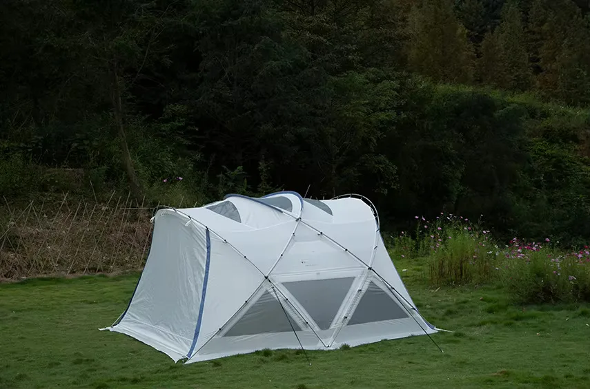 OEM hot Sale folding trips tents waterproof camping tents for rain season cross pole family glamping tent for gathering