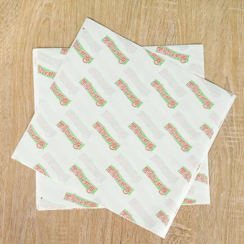 custom logo oily hot food grade wrapping paper greaseproof paper food wrapping paper for burger