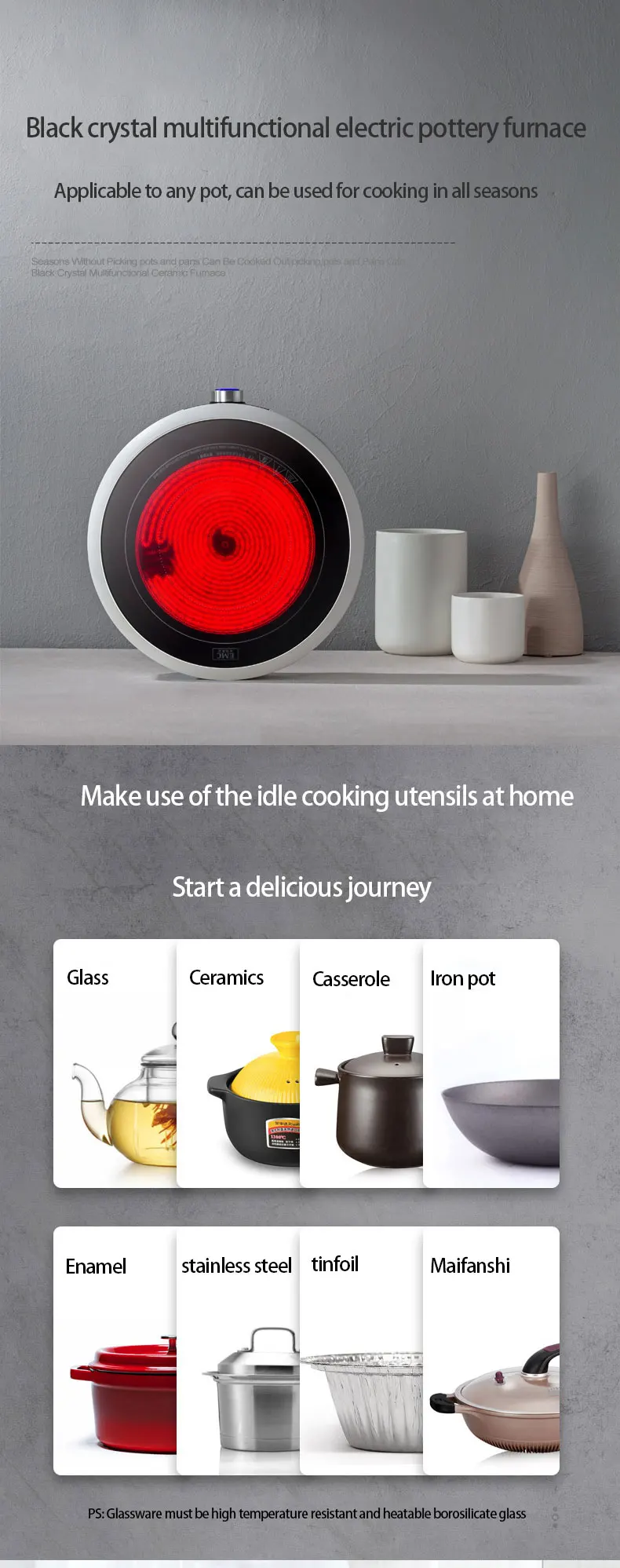 Household Explosion Electromagnetic Stove Intelligent Round Electric Flame Furnace Electric Ceramic Plastic Ce Commercial 1 YEAR