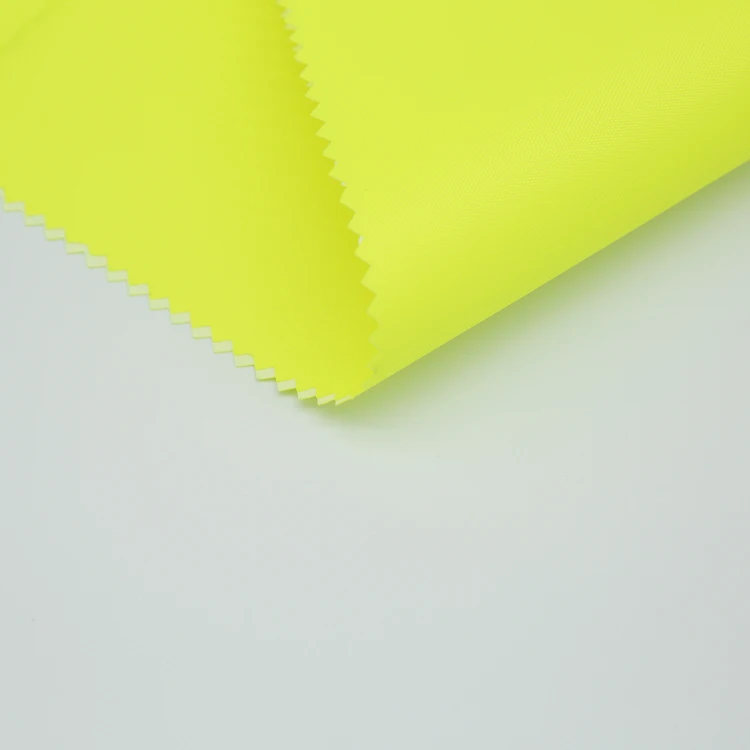 Fluorescent yellow orange 300D 100 polyester waterproof PU coated fabric
