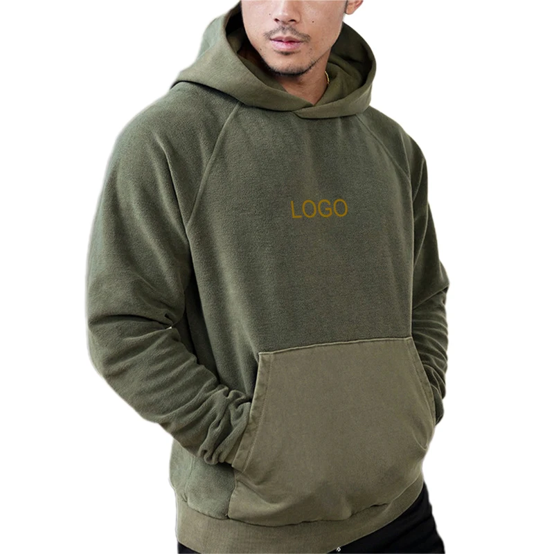 High Quality Cotton Embroidery LOGO Hoodie for Men Heavy Hoodie Pullover Sweatshirt Custom Logo French Terry Blank Hoodies