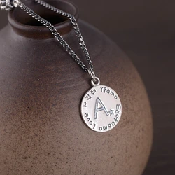 Wholesale real S925 Sterling Silver Necklace Jewelry Vintage Figaro Chain Cuban chain crown letter pendant set chain for women