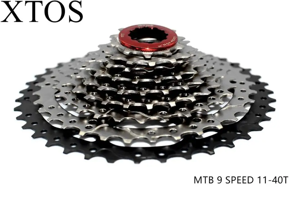 
XTOS 9 speed cassette 11-40t 9s wide ratio for mountain bike hub parts 9v gearwheel mtb bike compatible with sunrace by xtos 