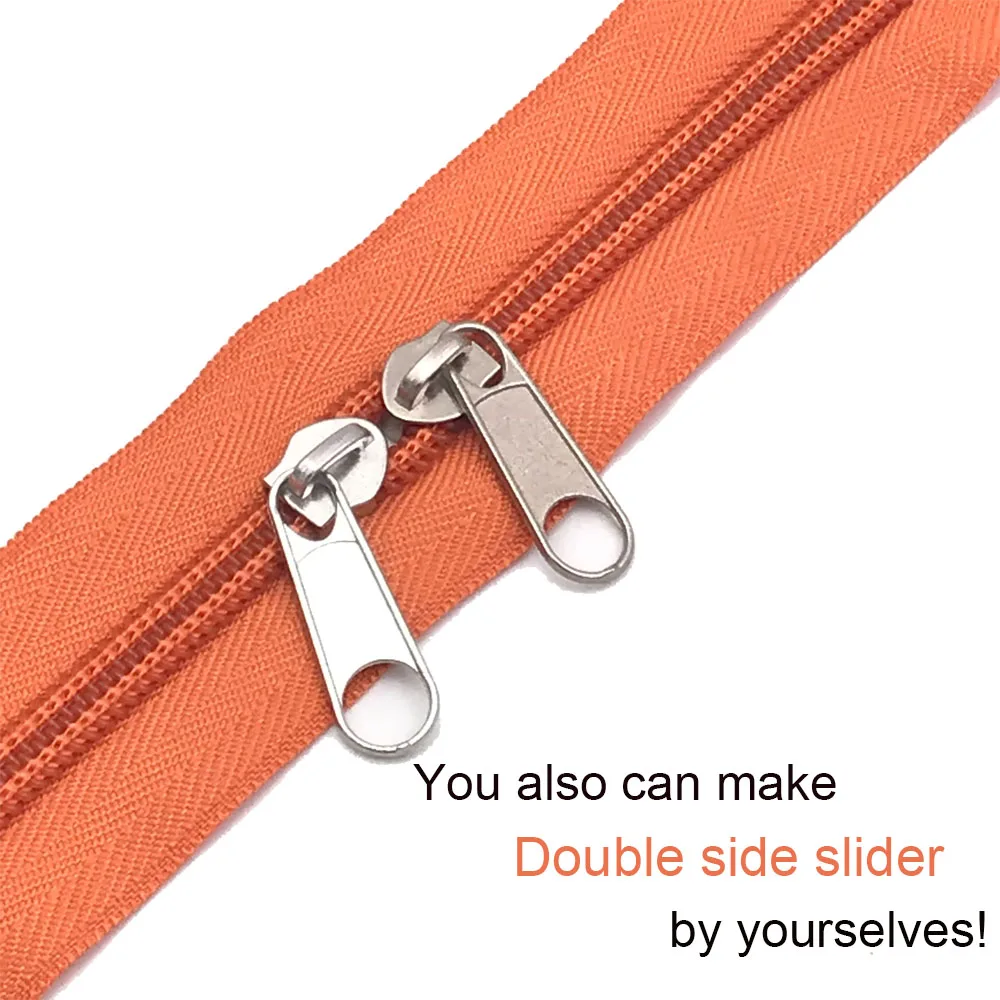 Manufacturer wholesale cheap price high quality 5# durable custom length and logo jacket long chian Auto lock nylon zipper