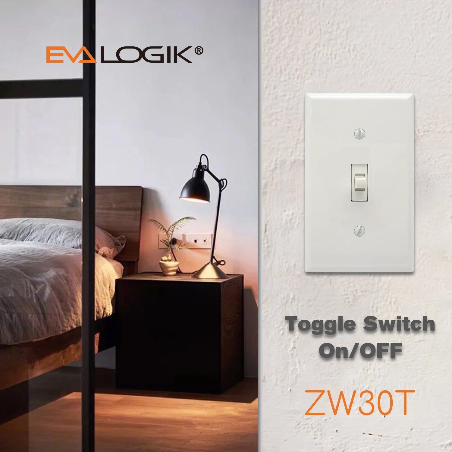 ZW30TS Z-Wave Smart Toggle Light Switch Luxury Electrical Wall Switch in-Wall On/Off Switch