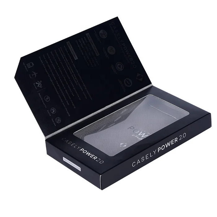 Eco Friendly Custom Packaging  Design Luxury Cell Phone Cable Cardboard Black Cover Box Small Packaging Boxes For Phone Case