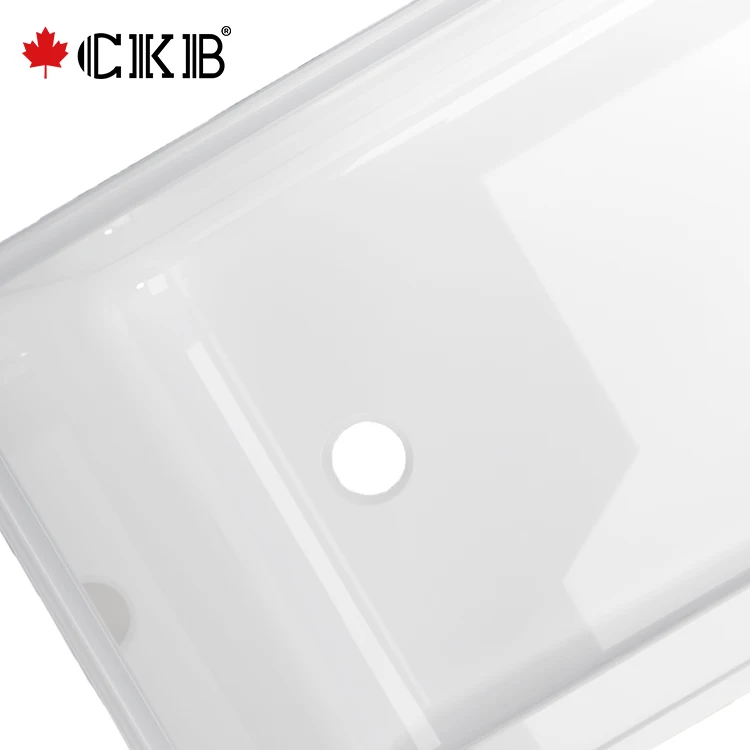 CKB 5 Years Warranty Left Right Drainer With Seat Rectangle Bathroom White Acrylic Shower Base