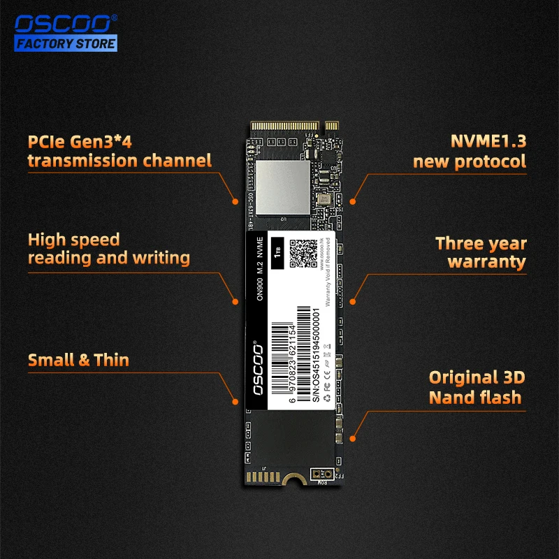 OSCOO Disco Duro SSD M2 NVMe PCIe жесткие диски оптовая продажа с фабрики 128 ГБ 256 512 1 ТБ M.2 жесткого
