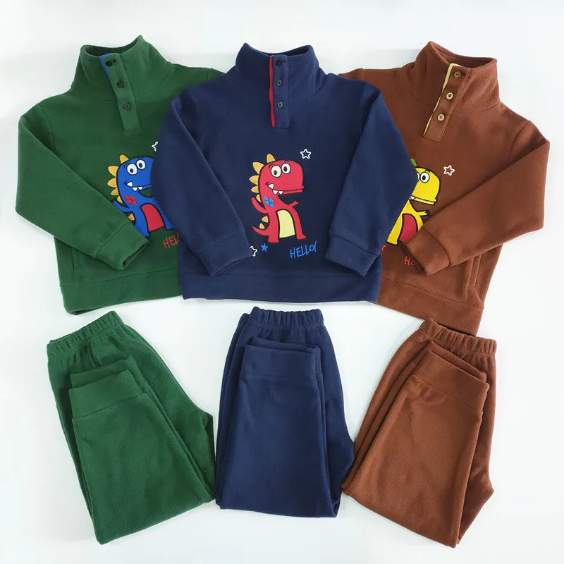 
Custom children winter clothes 2pcs Fleece hoodies Joggers Set clothing boys Clothes kids hoodies set 