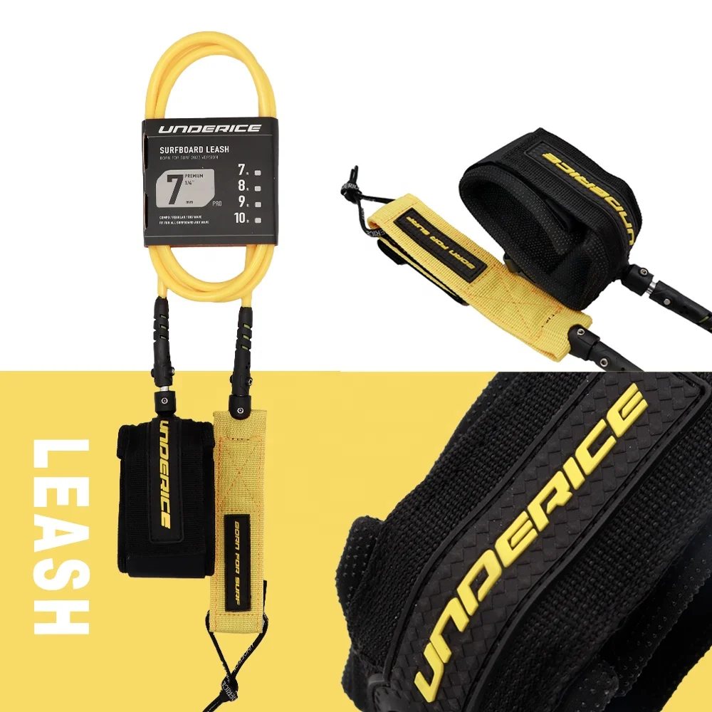 Free Design Different Color PVC Lightweight Surf Leg Rope Durable Straight Cord Surfboard Leash For Surfing