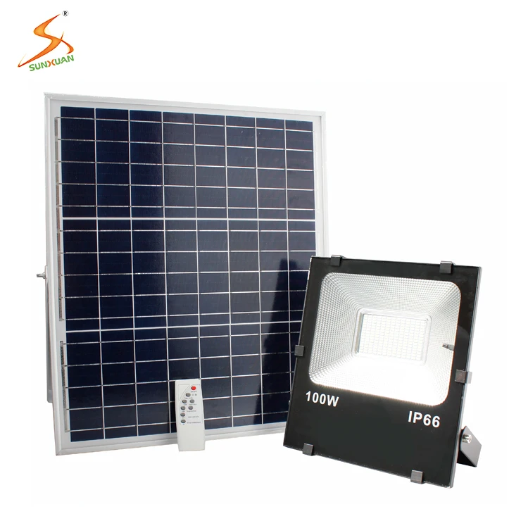 SUNXUAN High Quality Aluminum Black All In Two Split Solar Flood Light With Remote For resell Project