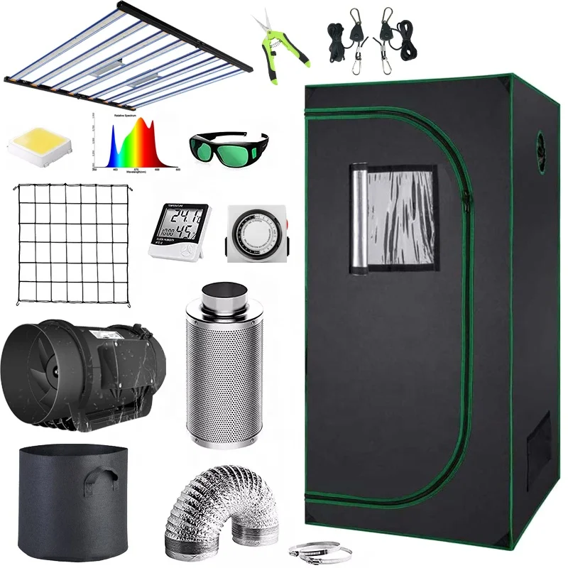 2024 Most Popular Complete Grow Tent Kits Plant Grow Tents Garden Greenhouse Kits 120*120*200cm Hydroponic Plant Grow Tent Box