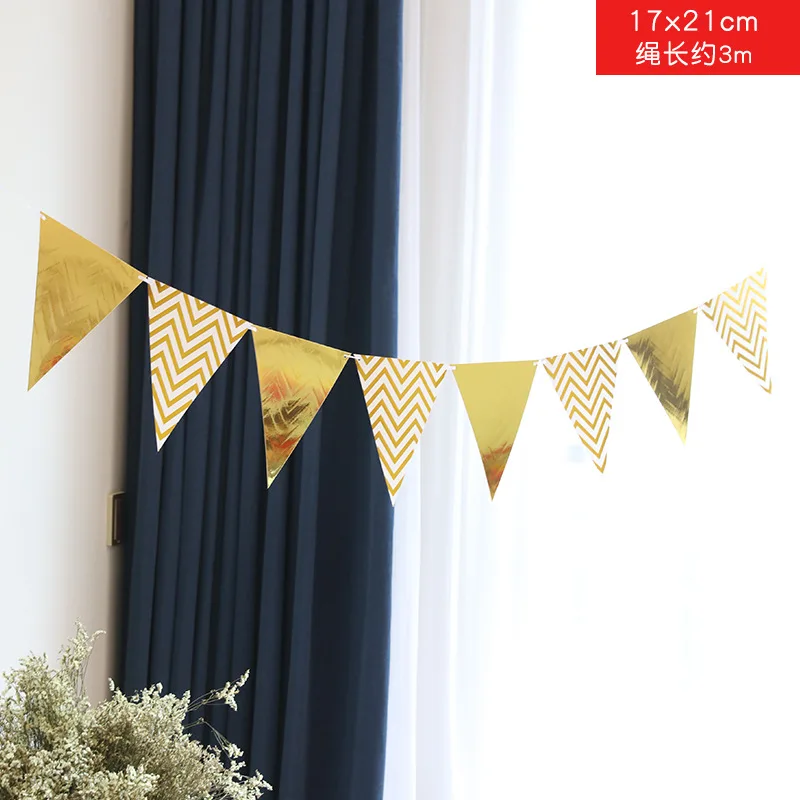 
Shopping mall bar party decoration bronzing pennant banner birthday FLAGS window decoration Christmas decoration 