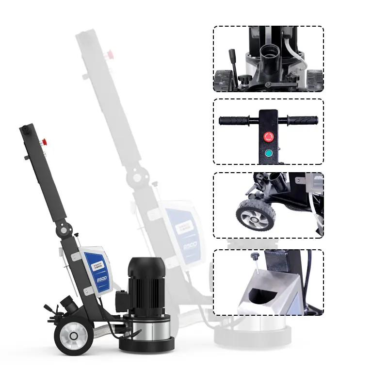 2.2KW concrete single phase sanding disk adjustable speed concrete grinder machine vacuum separators floor grinders