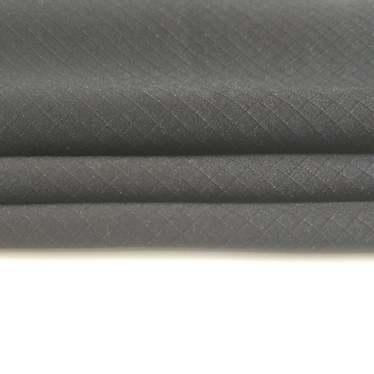 75D Degradable Black Plaid Pongee Fabric 100% Degradable Polyester Fabric