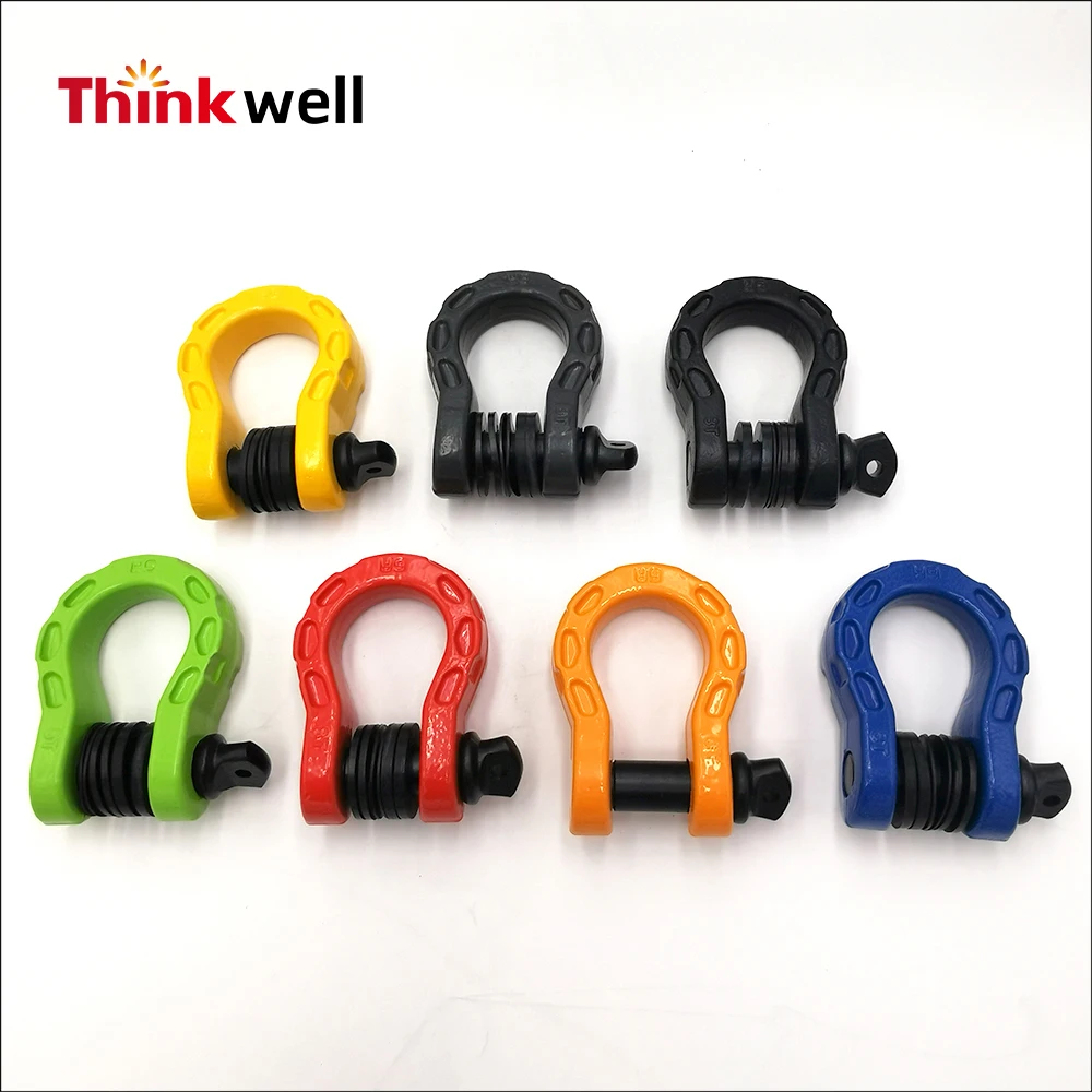 Chinese Manufacturer 8 Ton Black Painted Forged Winch Shackle