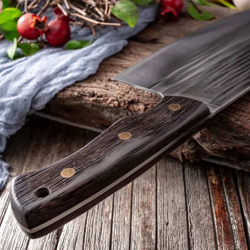 XITUO Sharp high carbon stainless steel slice knife Hand forged full Tang round head kitchen chef knife ergonomic wood handle