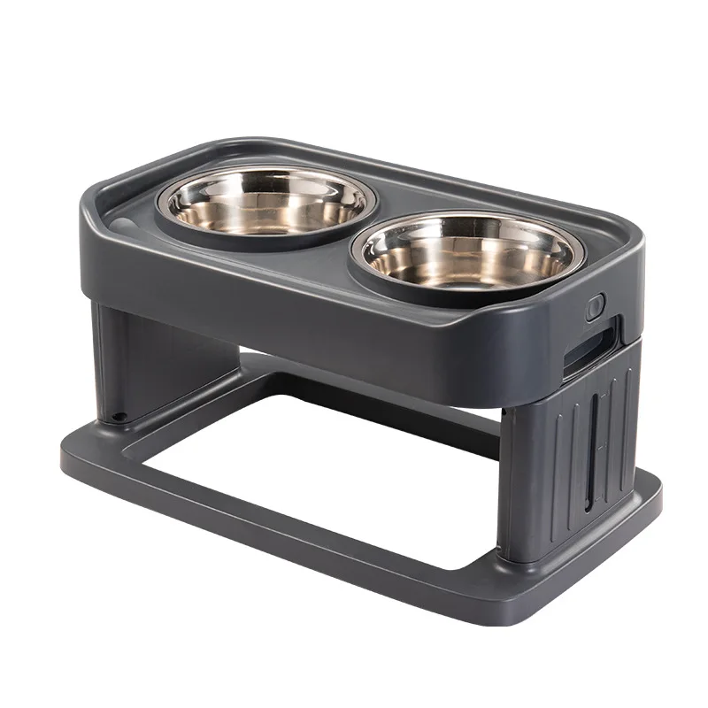 2023 new Designer Diner elevated neater feeder adjustable height pet dog cat double ss bowls slow food bowl for all breeds