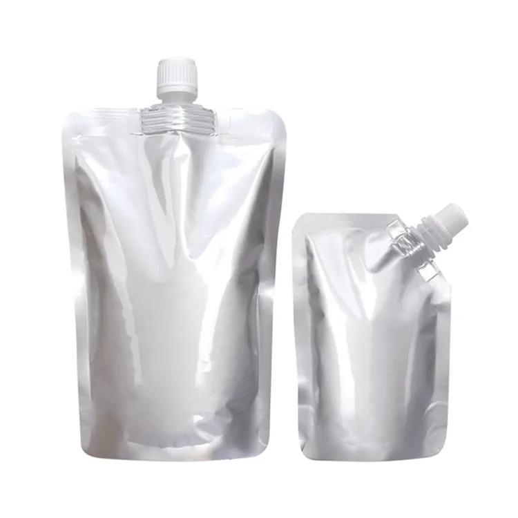 Custom reusable gold printing 100ml/250ml/500ml cosmetic hair shampoo packaging aluminum foil stand up spout pouch