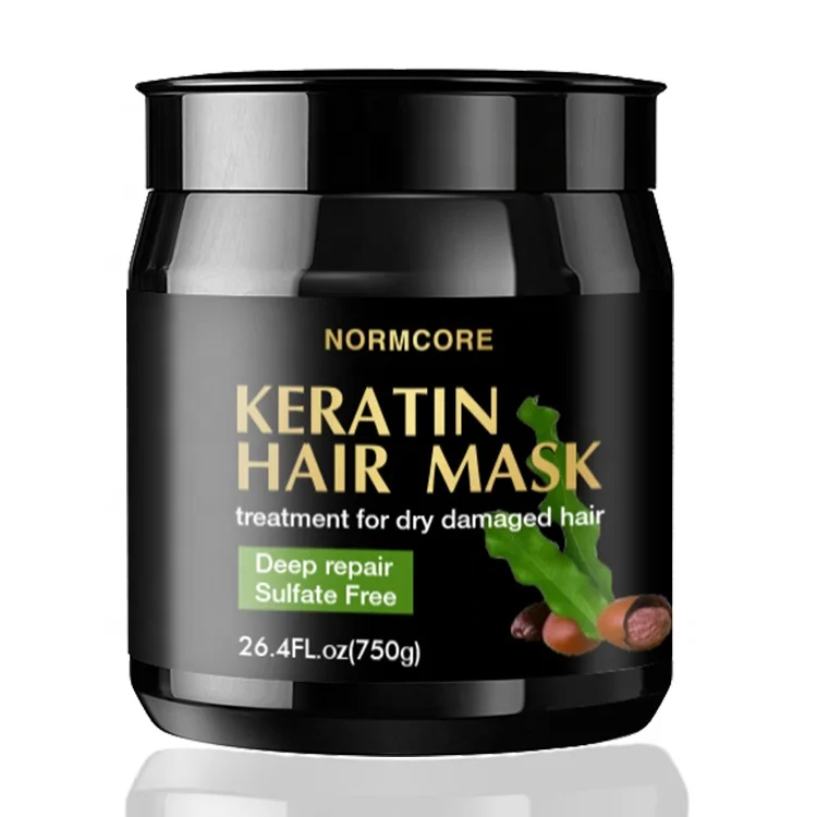 Private Label Coconut and Sweet Almonds Oil Aloe Vera Smooth Keratin Hair Treatment Mask for Dry Damaged Hair