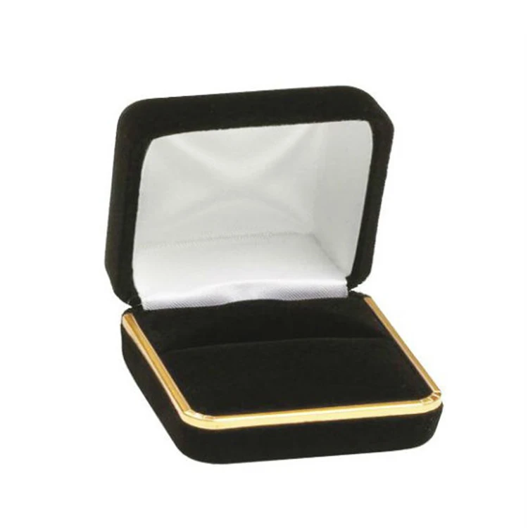 OEM/ODM Flannel Packaging Jewelry Ring Bracelet Necklace Gift Flip Cover Box with Cotton Filler