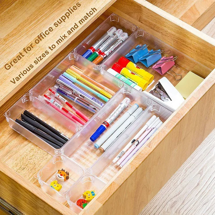 
17 Pack Kitchen Bathroom Desk Customize Layout Storage Container Box Plastic Drawer Organizer 