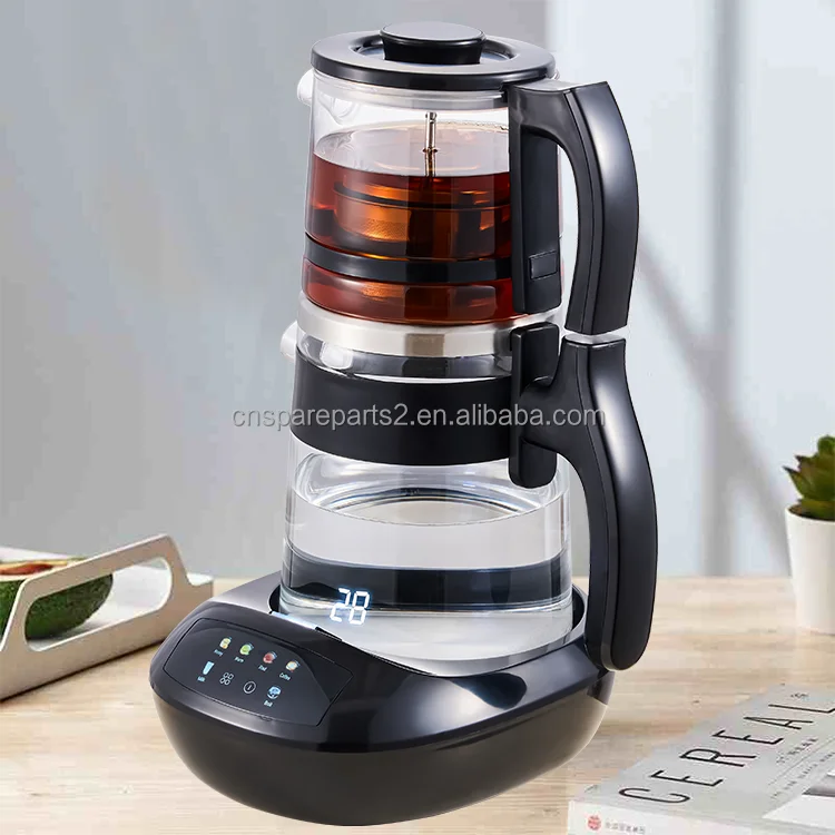 Портативный современный Электрический чайник с подносом 2.7l русский самовар двойной цифровой стеклянный подстаканником для чая