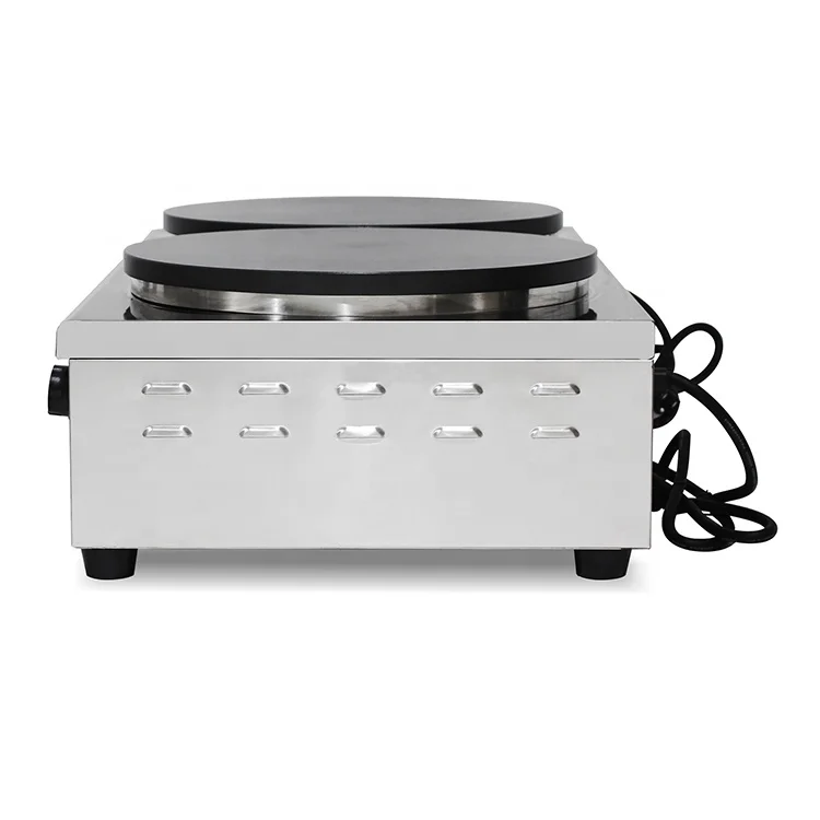 Stainless Steel Baking Equipment Double Hot Plate Automatic Crepe Maker Electric Crepe Making Machine