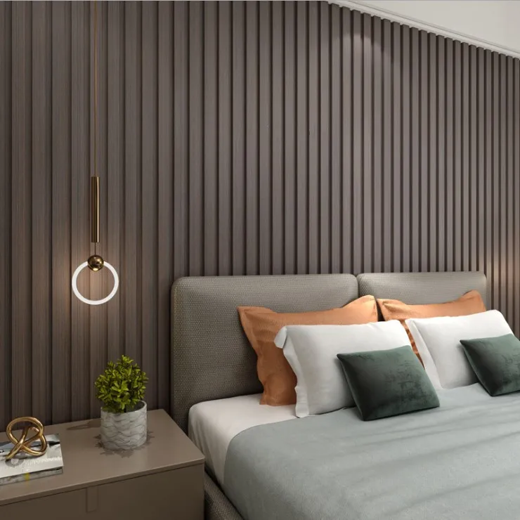 WPC Slat Wall Panel Interior Wall Cladding WPC Wall Panel water proof WPC panel For Indoor Decor