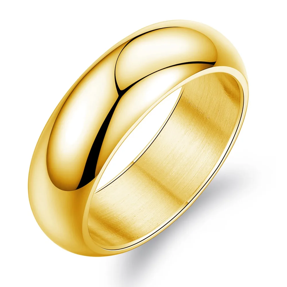 Attractive Best Sale Charm Various Gold Simple Titanium Mens Finger Ring