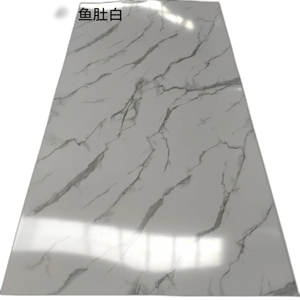 PET high gloss marble patterned background wall protection board decorative panel