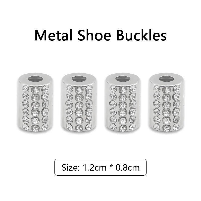 No Tie Shoelaces Round Elastic Tieless Shoe Laces for All Adult and Kids Sneakers Shoelace Diamond Metal Buckle Lock Shoestrings