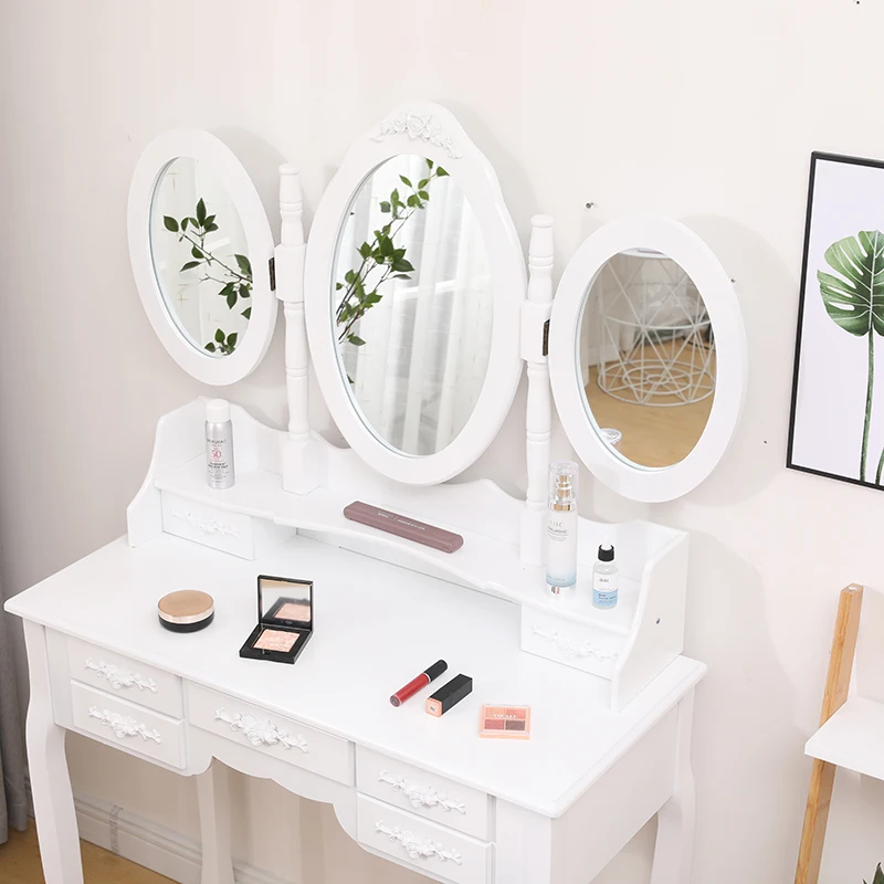 Hot sale Modern Hotel Apartment Makeup Vanity Cosmetics Desk Dressing Table With Mirror