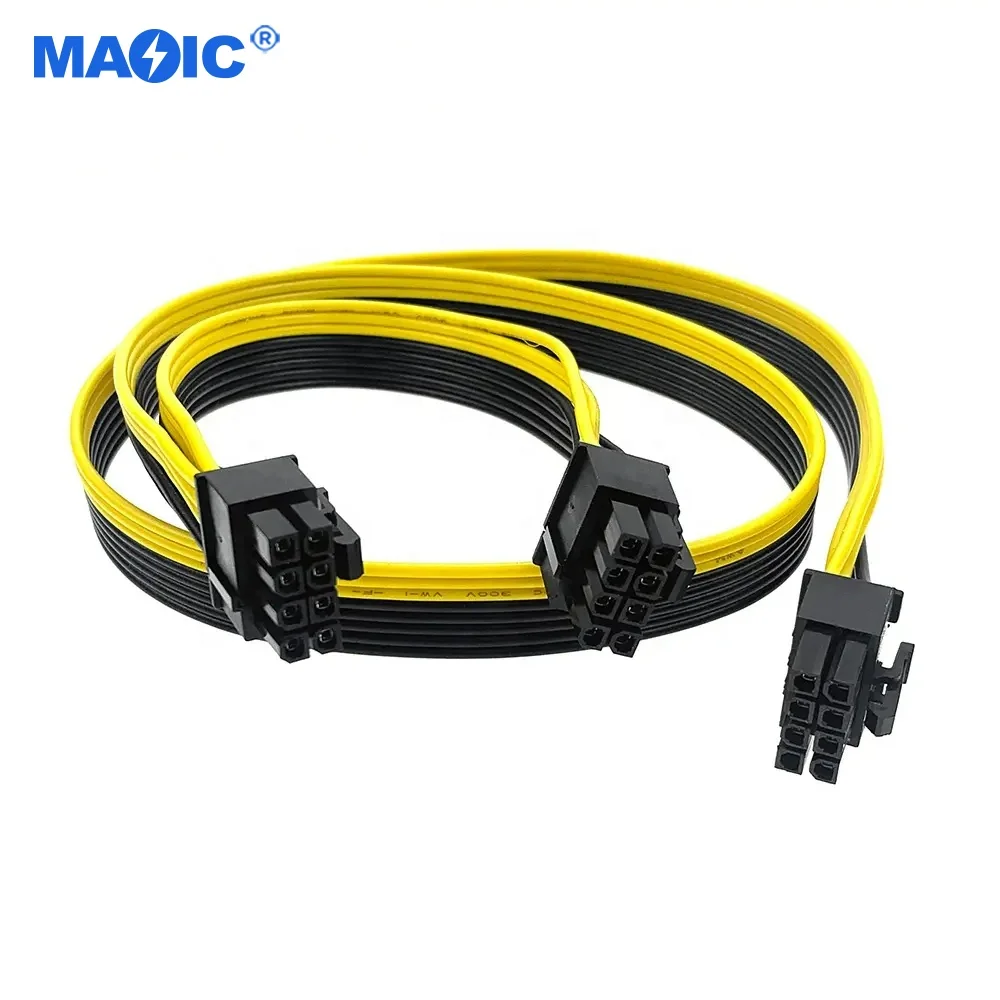Other computer accessories 60+20cm PCI express power adapter 8 pin male to dual 2X8pin (6+2) male pcie splitter pcie cable