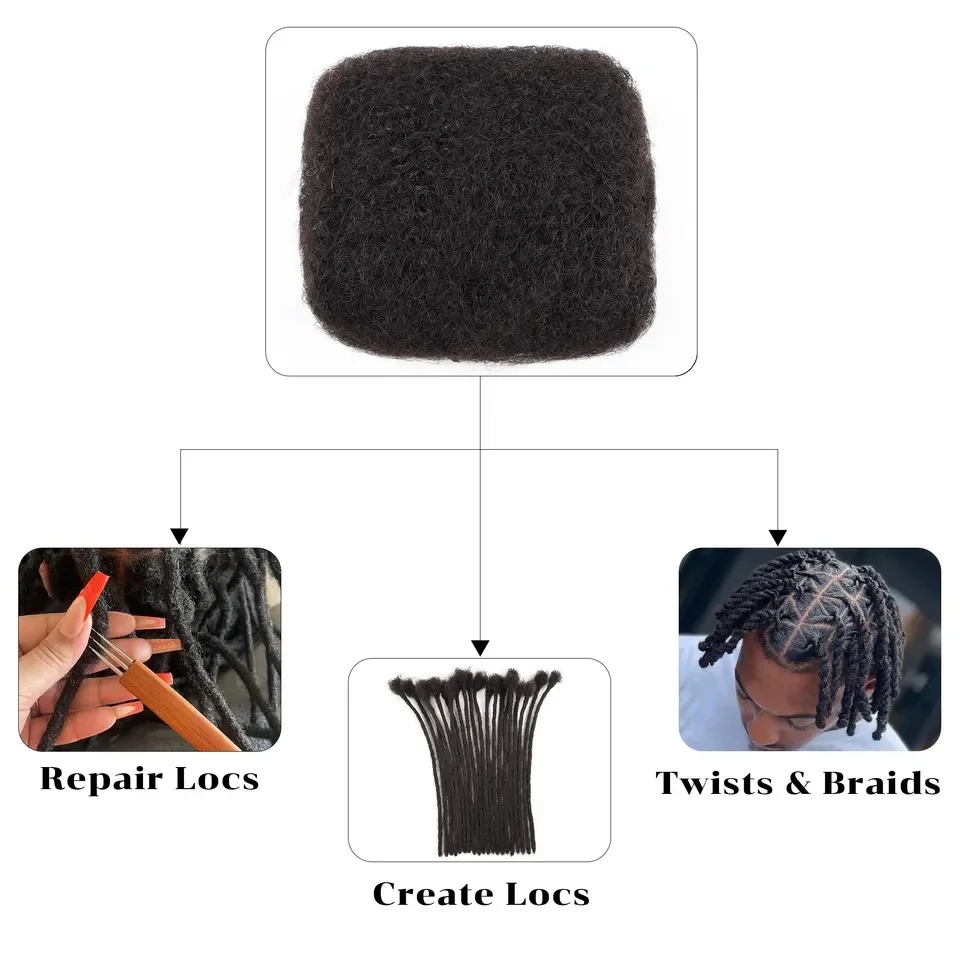 Brazilian Remy Hair Easy To Bleach And Dye Natural Crochet Afro Kinky Bulk Human Hair For Braids Hair Dreadlocks