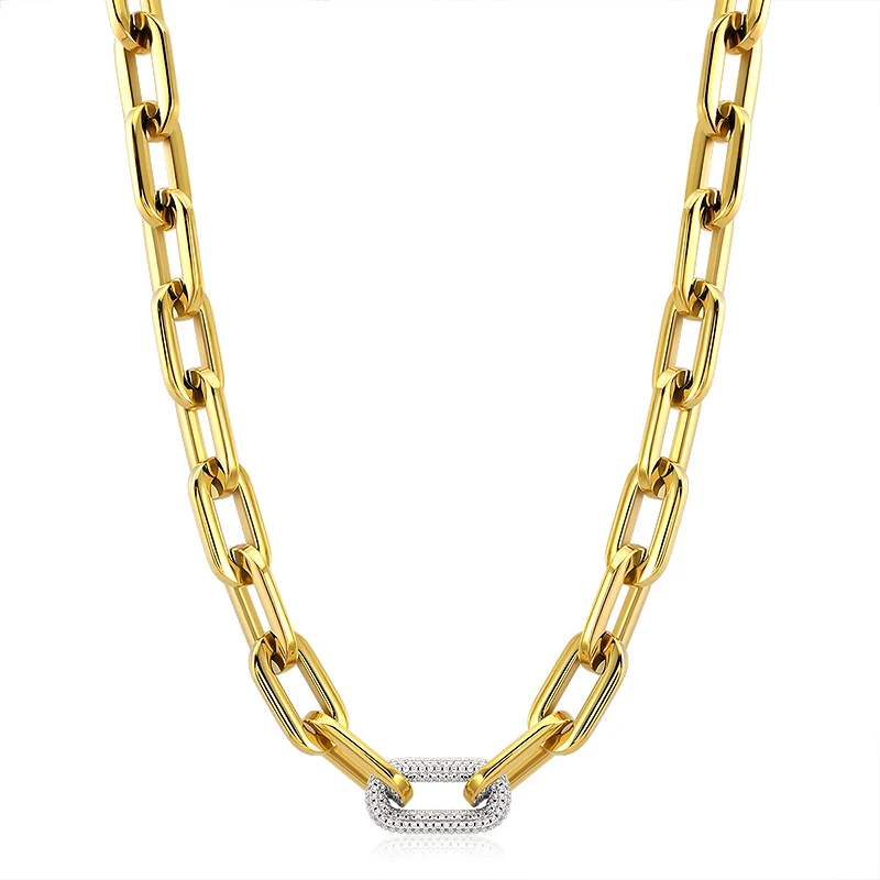 Классическое ожерелье-цепочка золотистого цвета с серебристыми кристаллами и камнями, блестящее ожерелье, бесплатная доставка, изделие, ожерелье 45,6 см