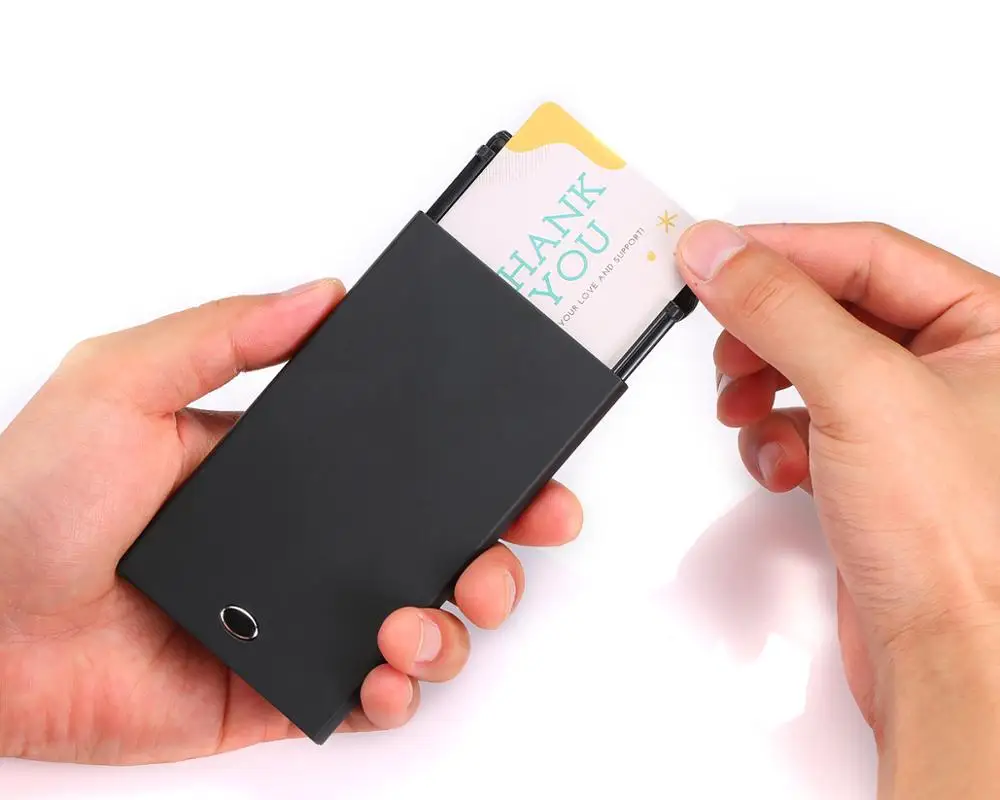  2020 новый дизайн изготовленным на заказ логосом Высокое качество Мужская алюминиевый сплав блокировки радиочастотной идентификации с отделением для кредитных карт простая в использовании кошелек