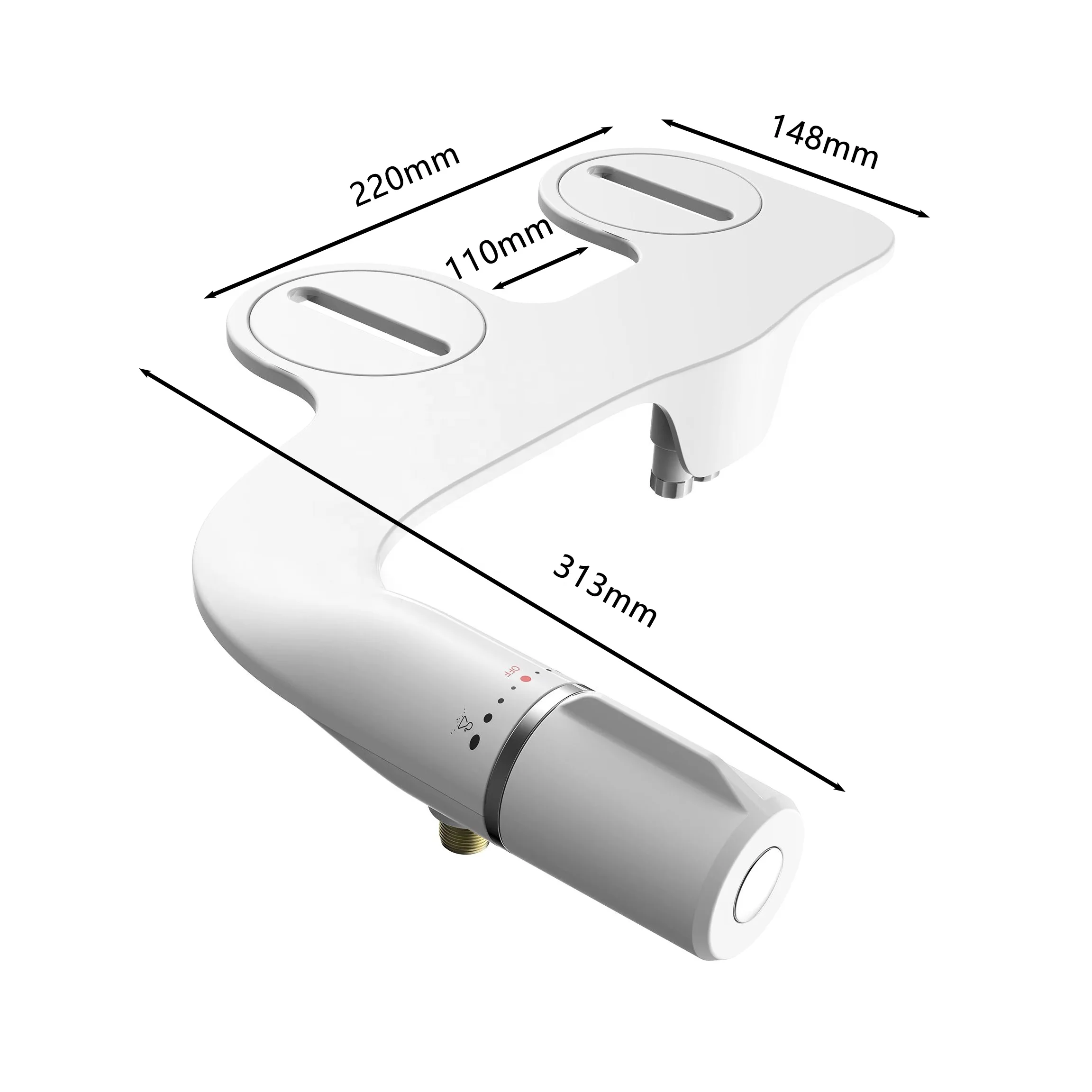 2023 New Ultra Slim Dual Knobs Bidet Toilet Seat Bathroom Nozzle Self-Cleaning Water Sprayer Bidet Toilet Attachment