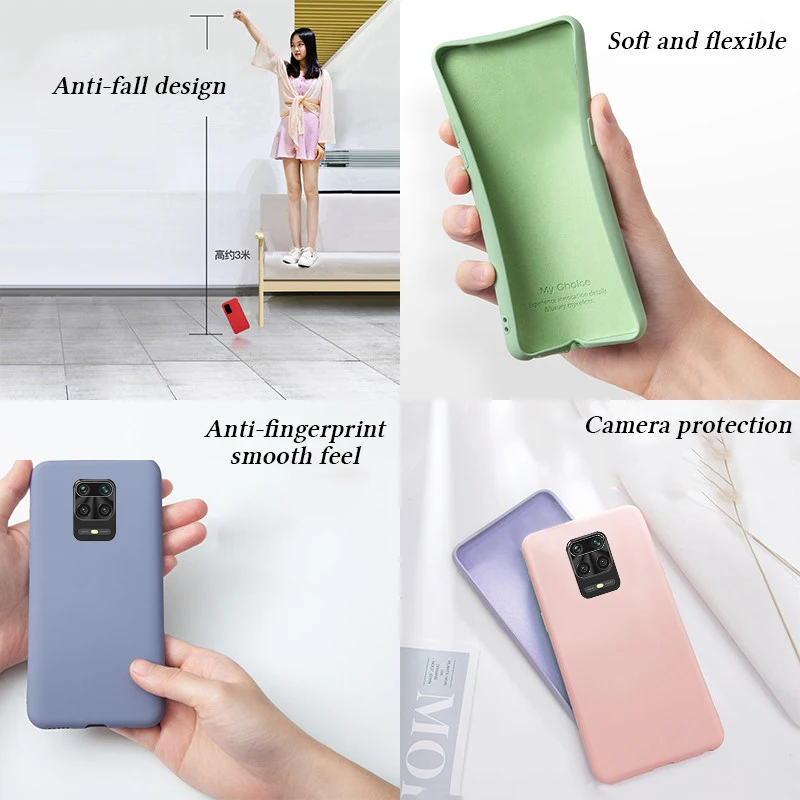  Мягкий Оригинальный жидкий Силиконовый ТПУ чехол для Redmi note 9s
