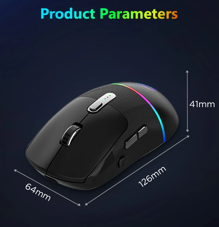 2.4G USB Computer Gaming Mouse RGB Color LED Backlit Rechargeable Silent Wireless Gaming Mouse For PC Laptop