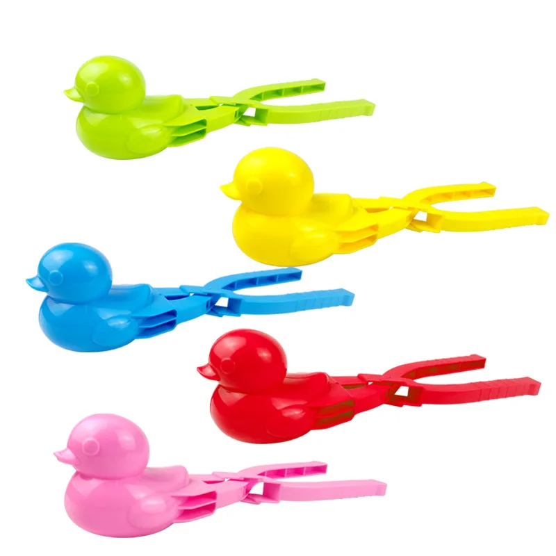 DDA2134 Snow Sand Globes Mold Tool Kids Outdoor Snow Ball Maker Clips Snowball Fight Clip Toys Winter Duck Shape Snowball Clip